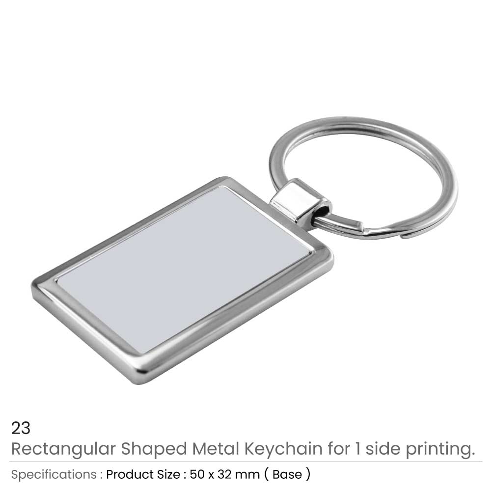 حامل مفاتيح معدني مستطيل - لمسة فضية