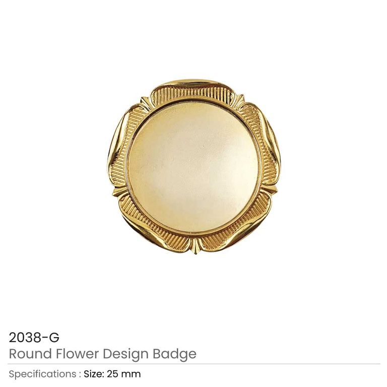 Round Flower-Design Logo Badge (2038)
