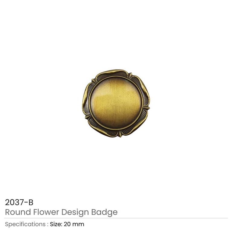 Round Flower-Design Logo Badge (2037)