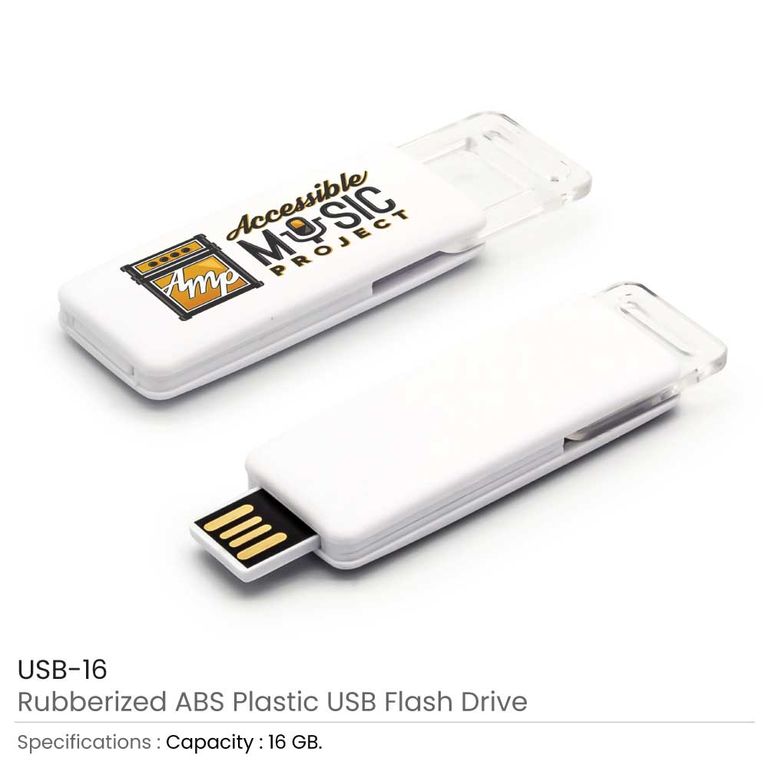 Rubberized ABS USB Flash Drive - 16GB