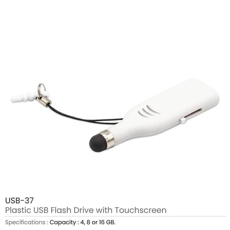 Stylus Plastic USB Flash Drive – 2-in-1 Custom Logo