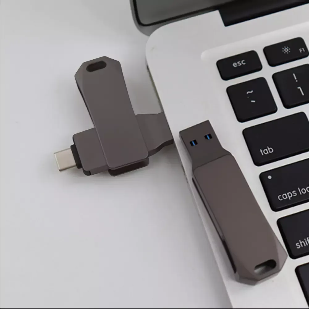Swivel OTG USB in Gun Metal 64GB V. 3.0 Type C