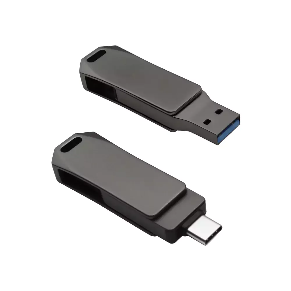 Swivel OTG USB in Gun Metal 64GB V. 3.0 Type C