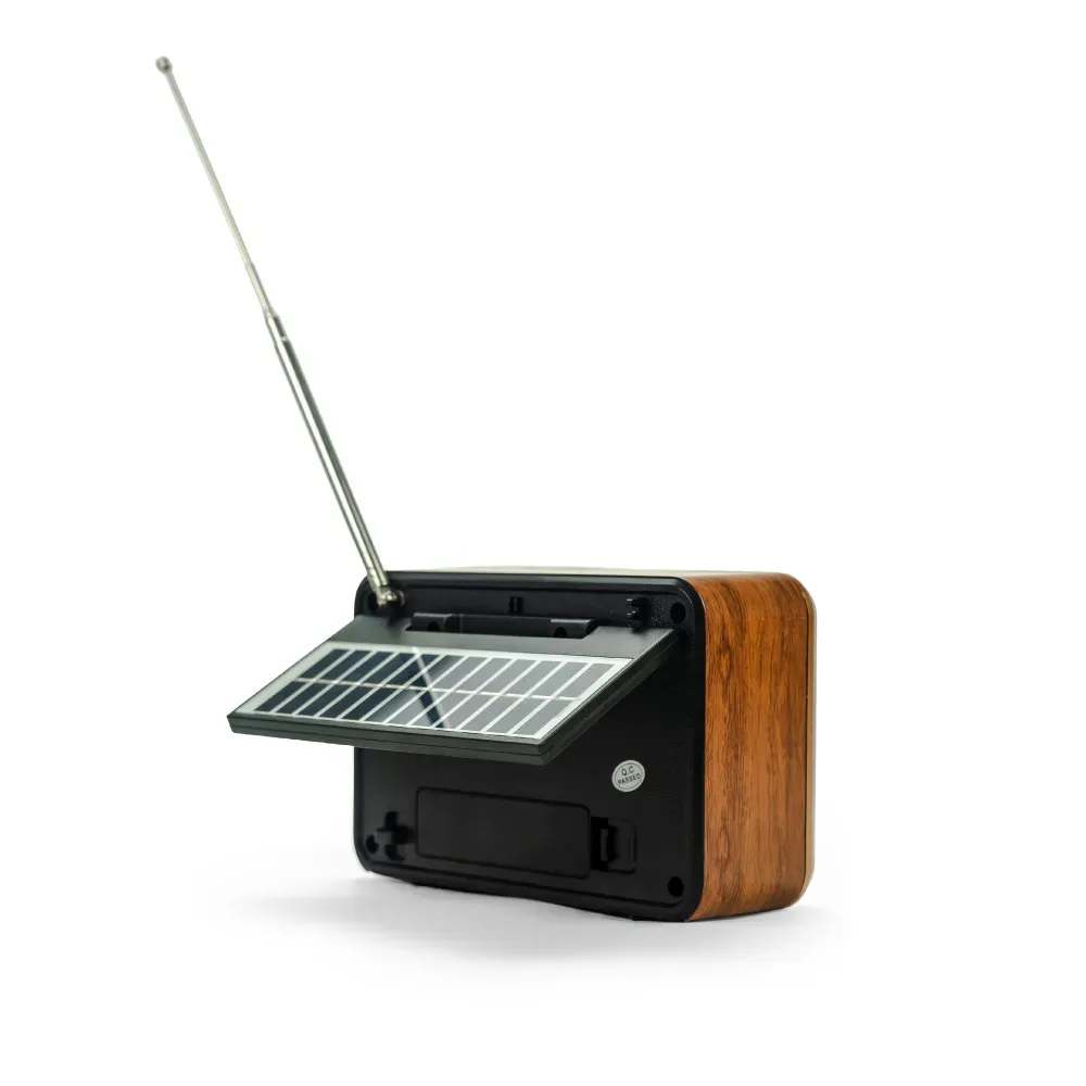 Vintage Bluetooth Speaker with Radio & Solar Panel