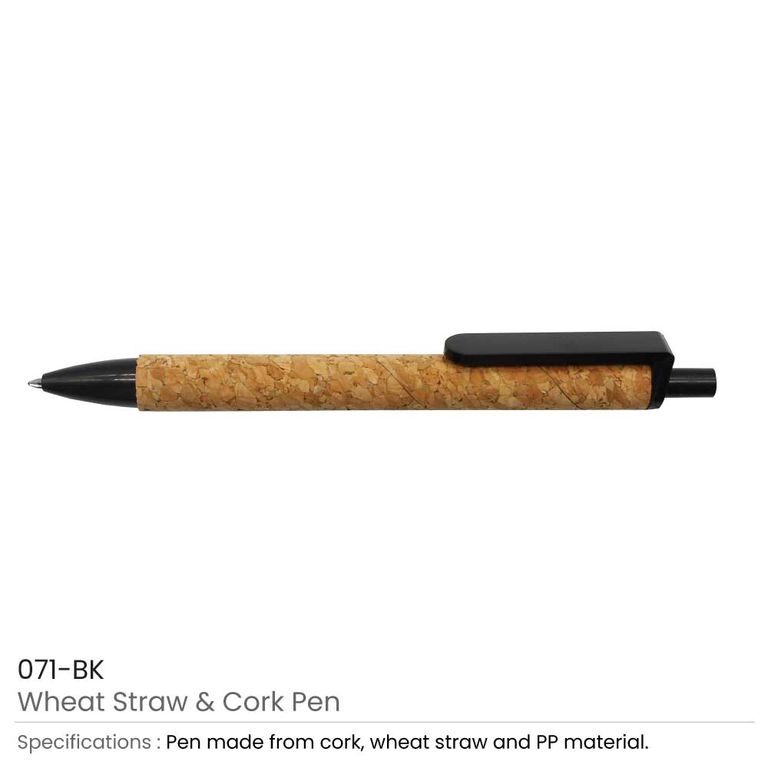 Wheat Straw & Cork Pens – Eco-Friendly Custom Print