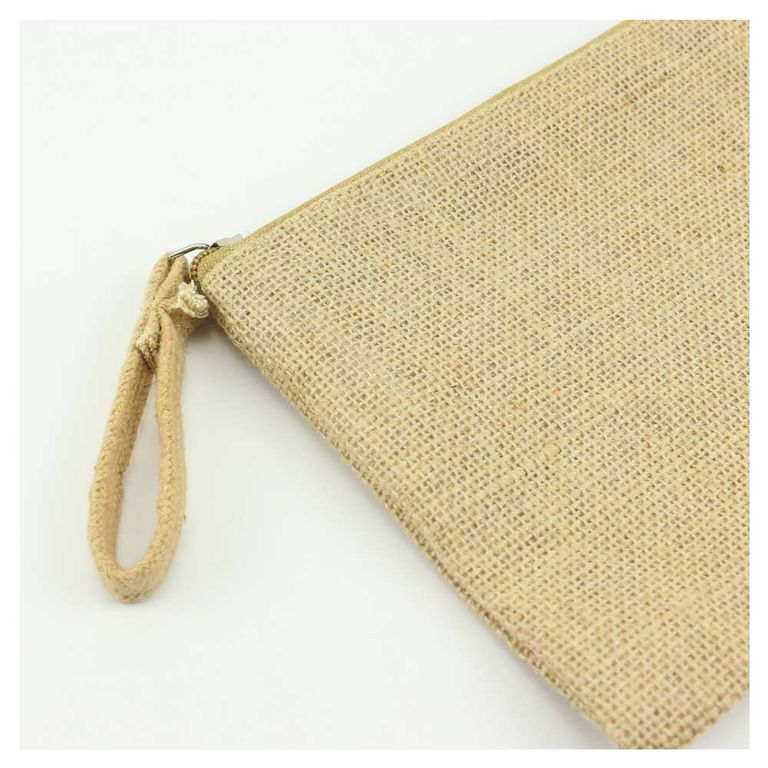 Natural Jute Zipper Pouch - Eco-Friendly & Lightweight