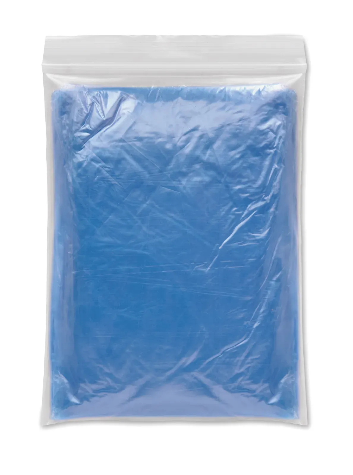 Sprinkle Foldable Plastic Poncho with Hood - Polybag Packaging — Blue