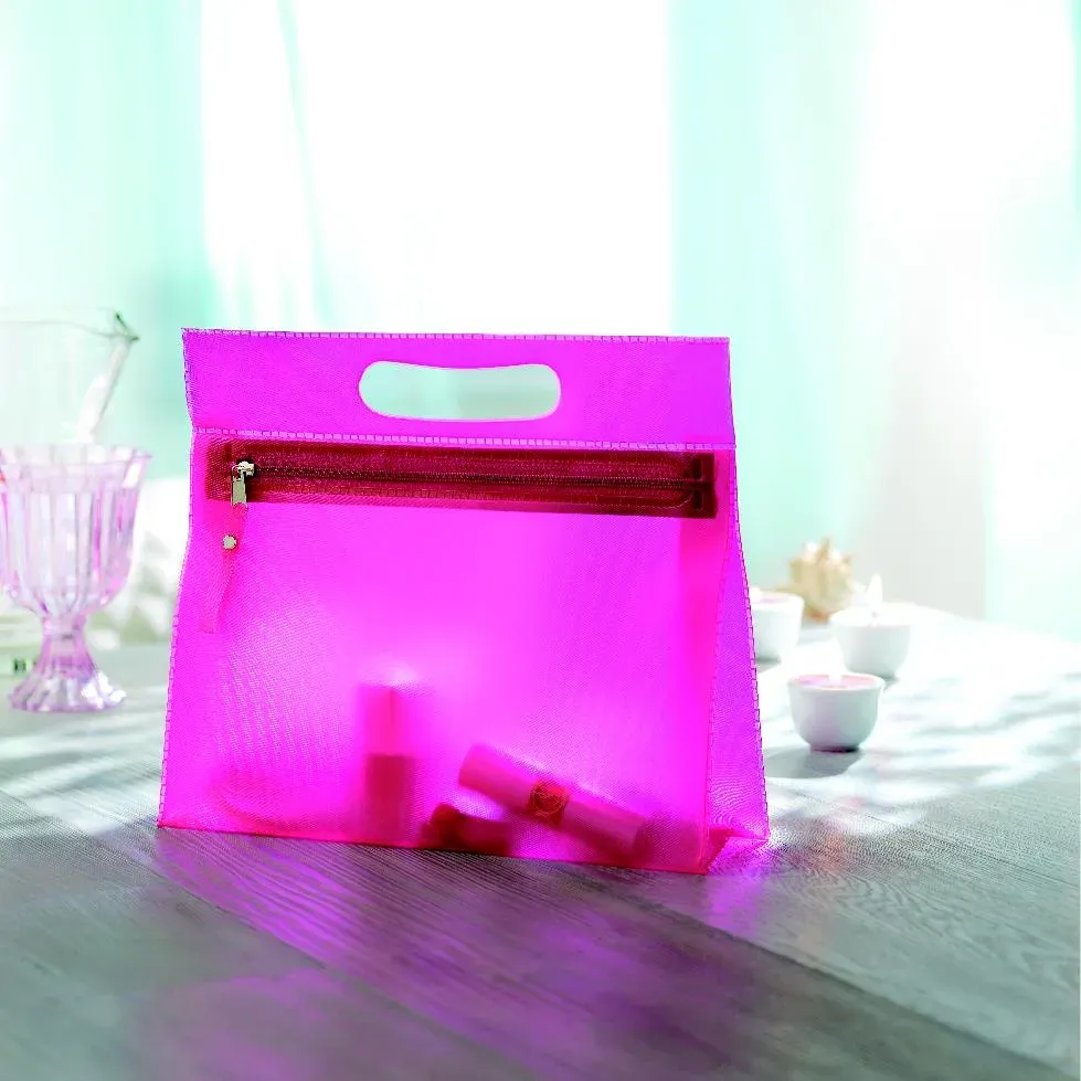 Moonlight Transparent PVC Cosmetic Pouch — Fuchsia