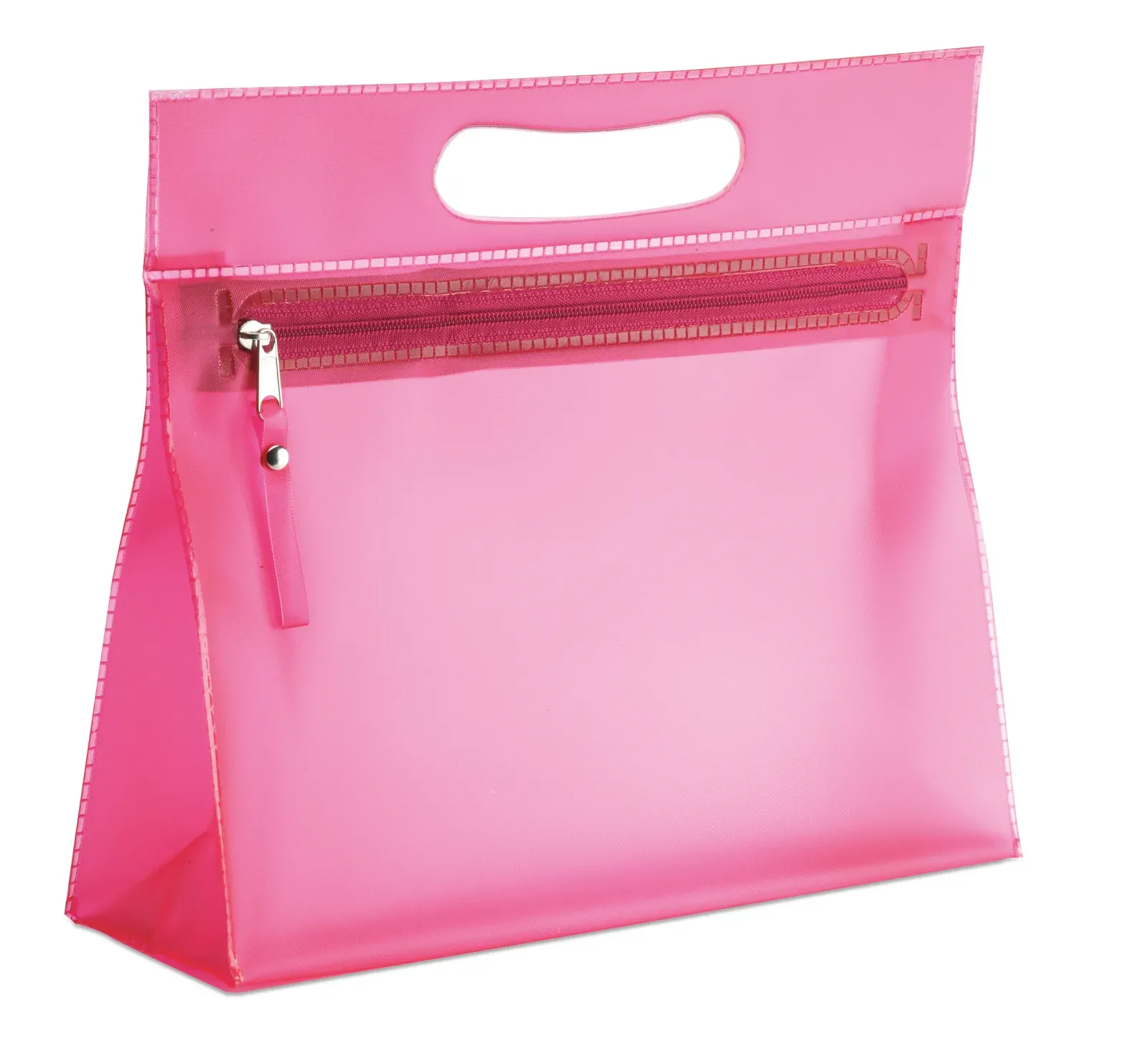 Moonlight Transparent PVC Cosmetic Pouch — Fuchsia
