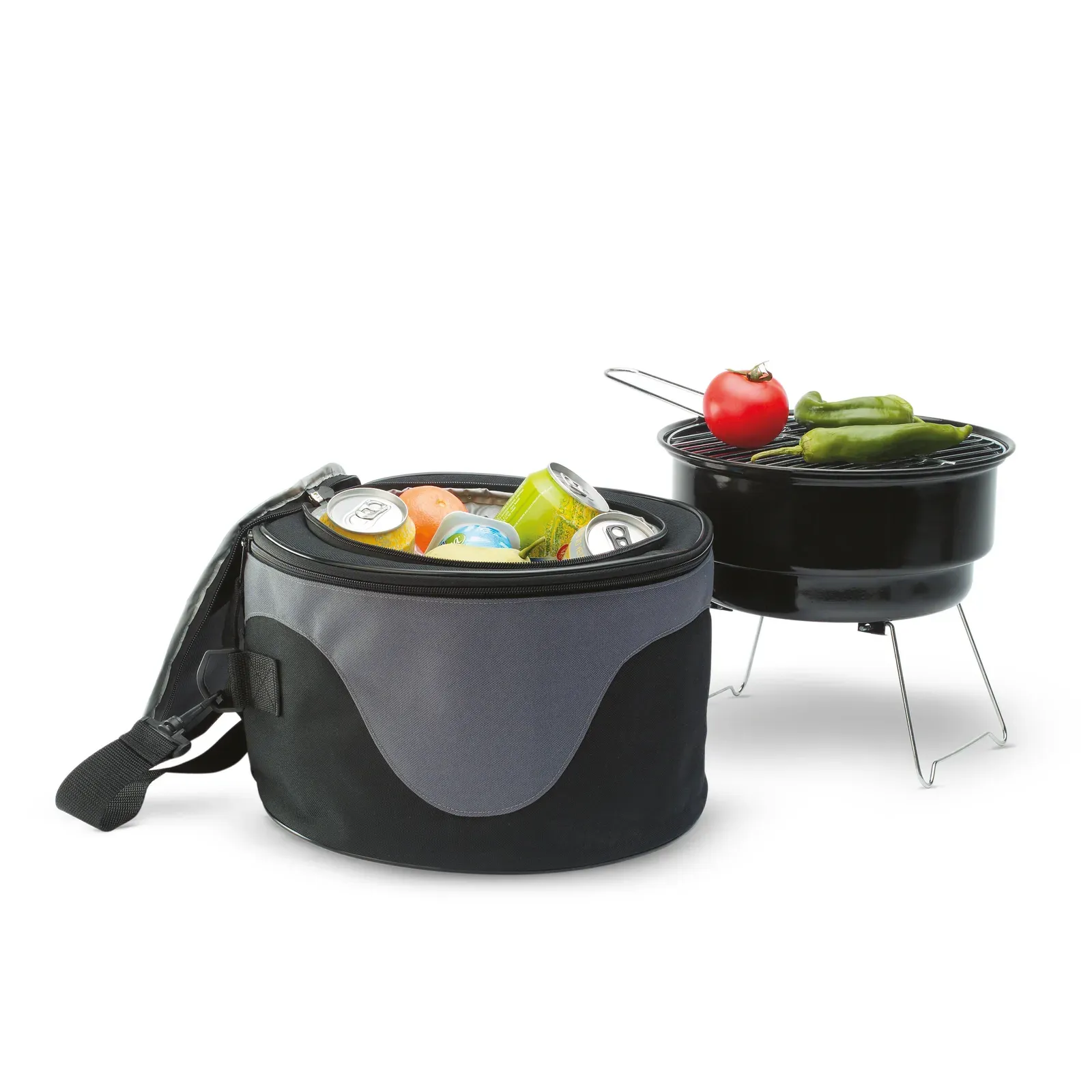 Donau Foldable Seat & Cooler Bag Combo — Black