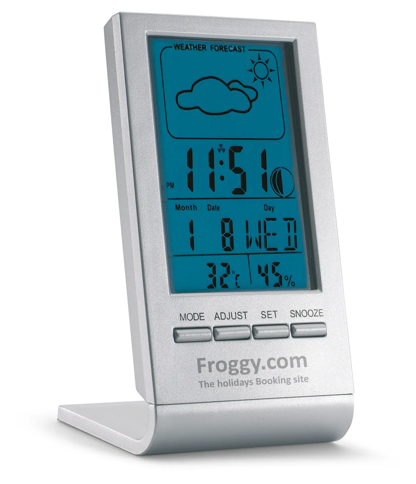 Sky Weather Station – Blue LCD Display — Silver