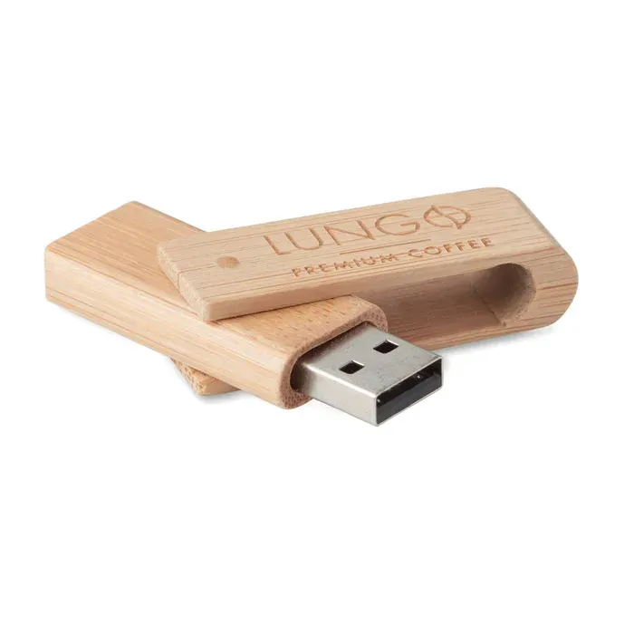 Techi 16GB USB Flash Drive – Bamboo Cover, Carbon Finish — Wood