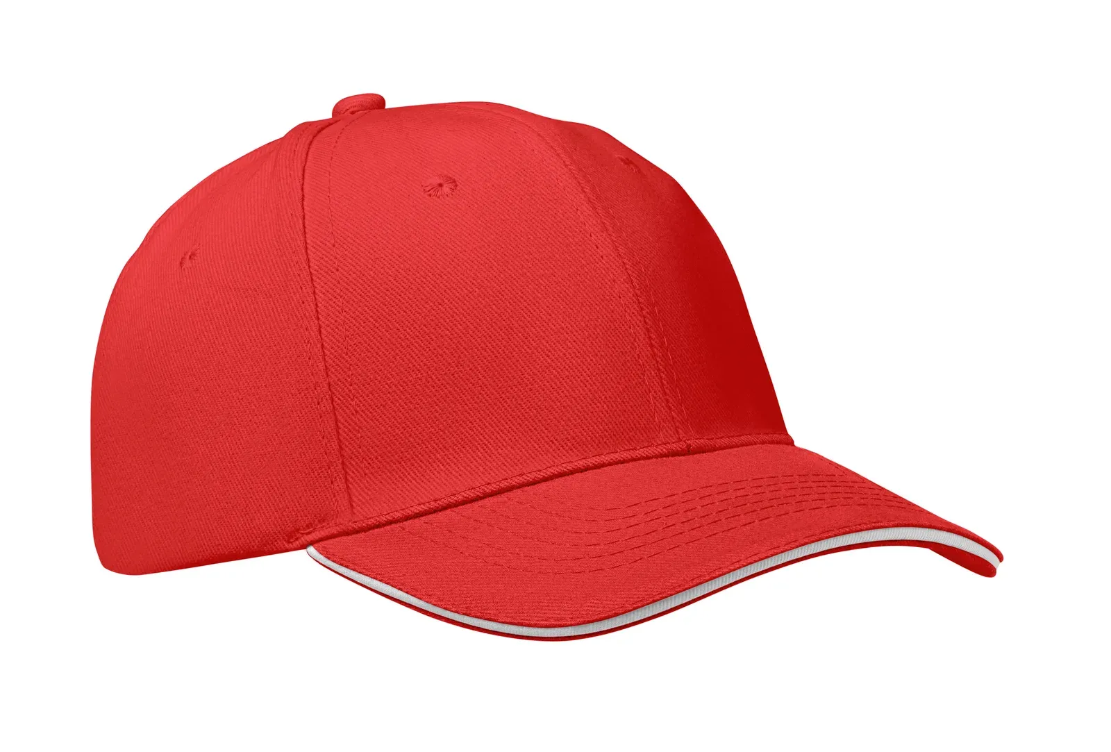 Buffalo Brushed Cotton Baseball Cap — White/Red