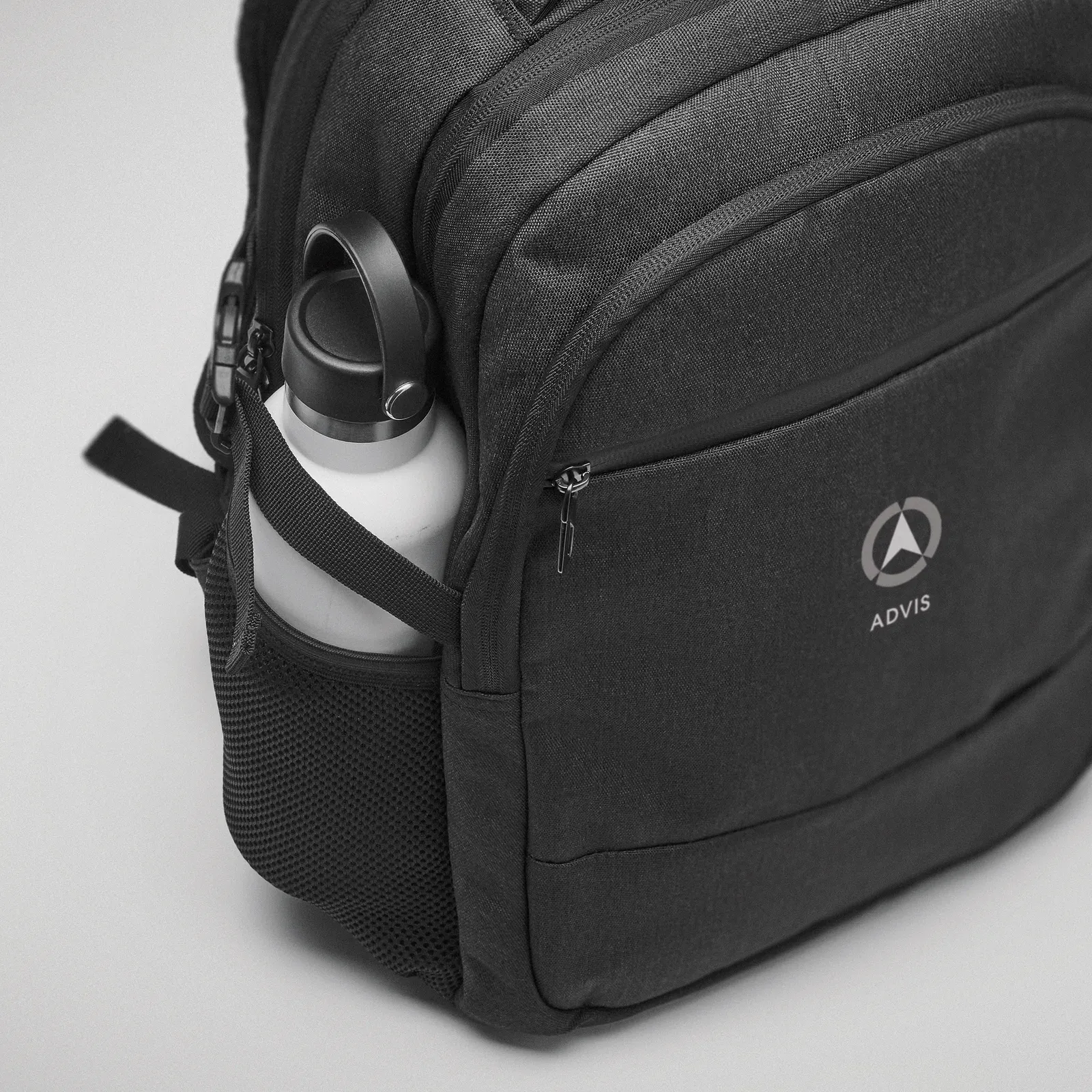 RPET Laptop Backpack Hana with Zippered Pocket 45X31X18.5 cm — Black