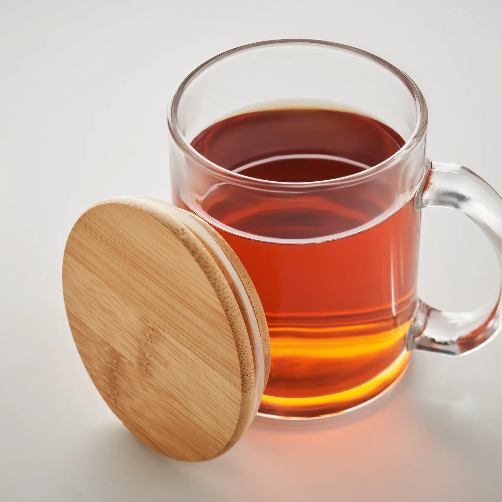 Celestial – Recycled Glass Mug with Bamboo Lid — Transparent