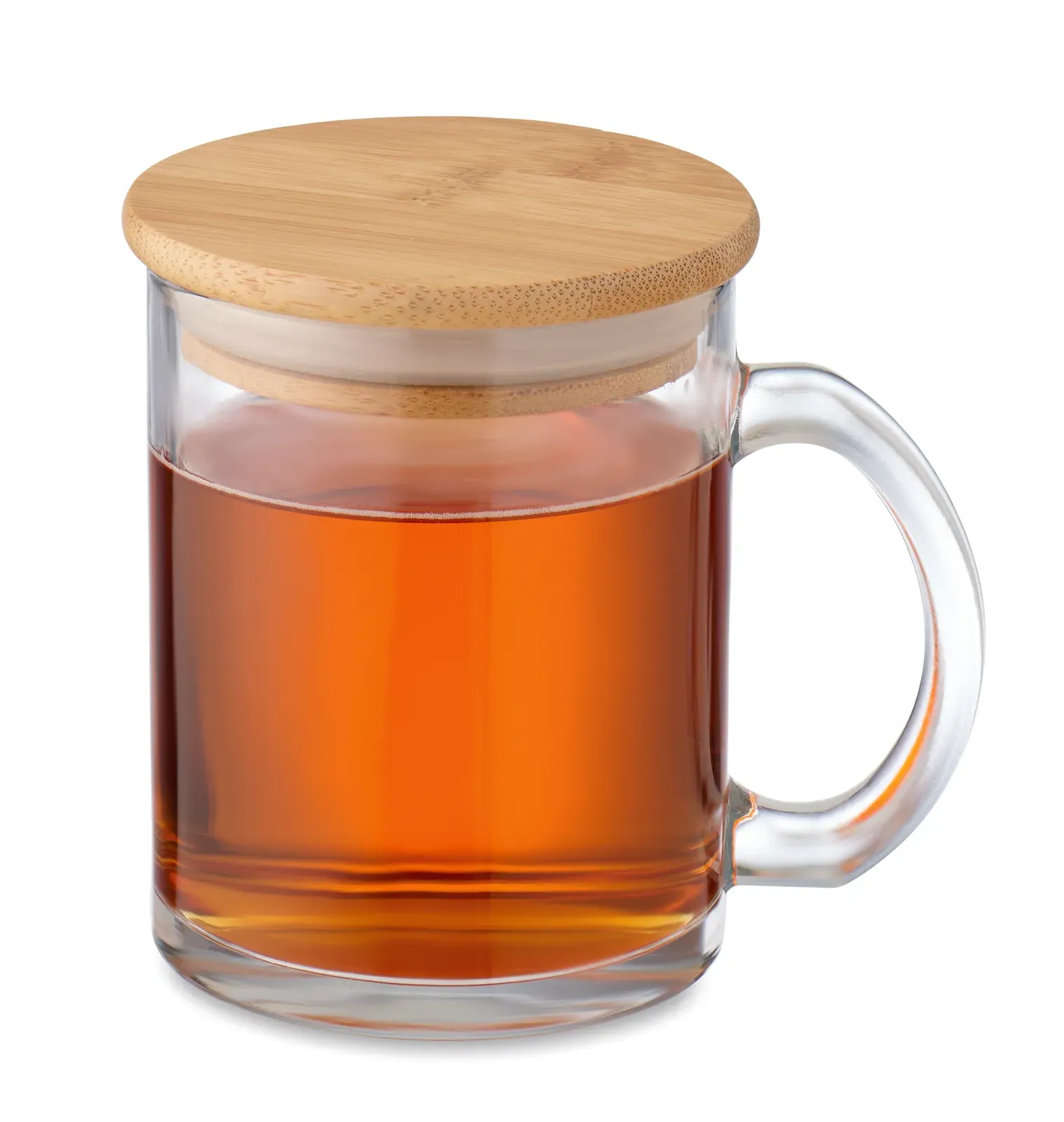 Celestial – Recycled Glass Mug with Bamboo Lid — Transparent
