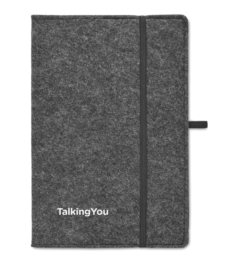 Feltbook A5 RPET Felt Notebook – 160-Page Recycled Refill with Pen Loop
