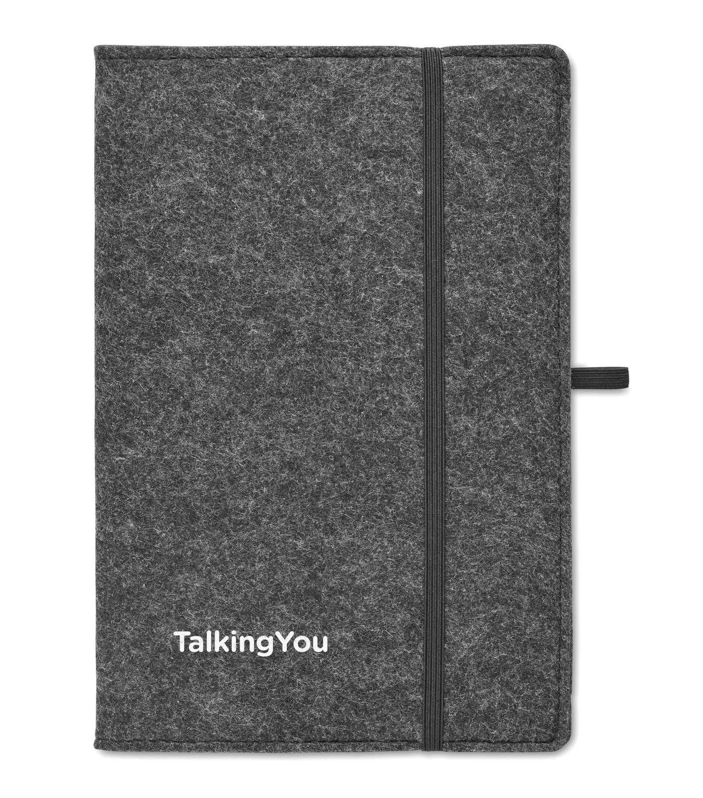 Feltbook A5 RPET Felt Notebook – 160-Page Recycled Refill with Pen Loop — Stone Grey