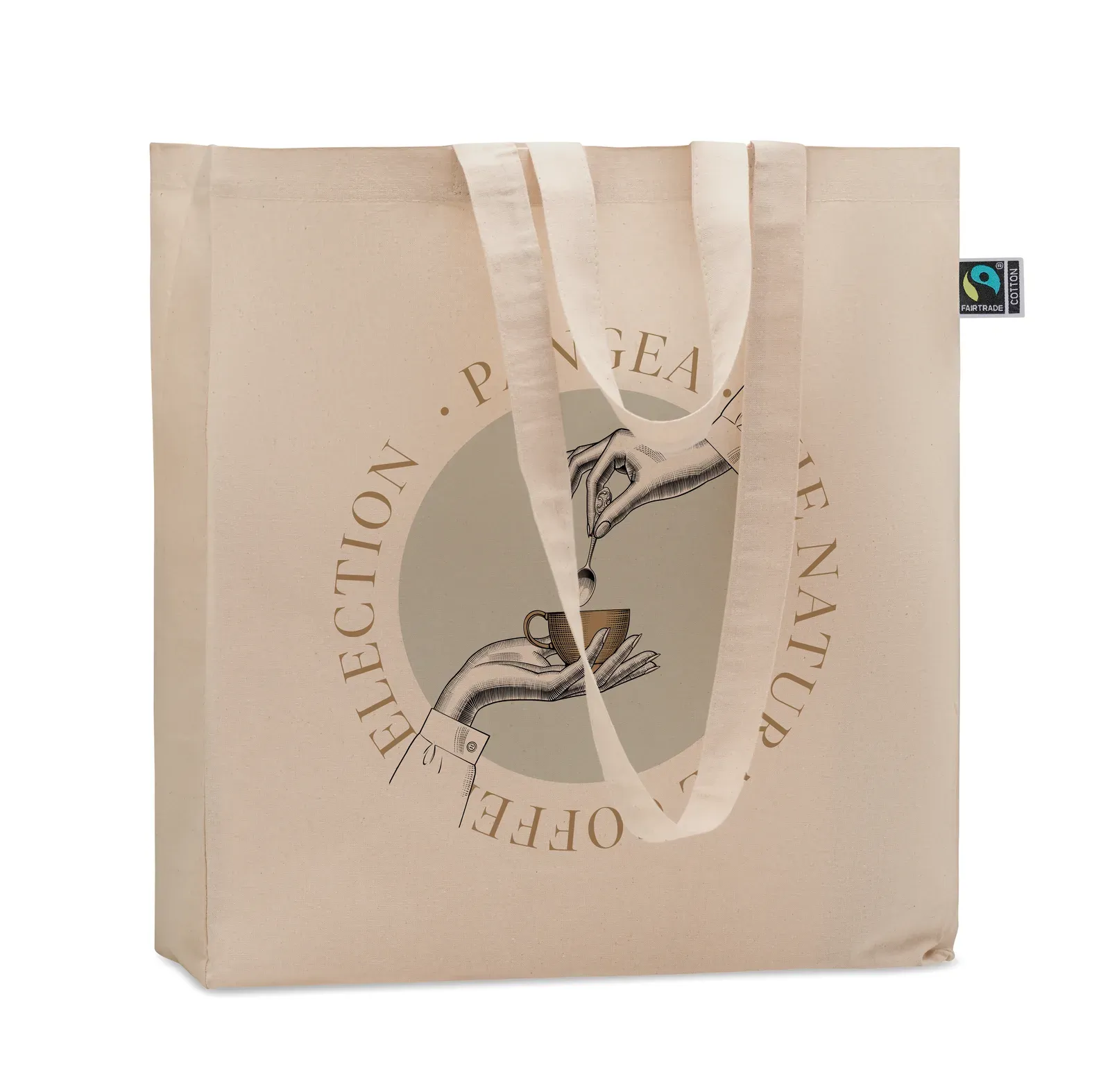 Cotton Shopping Bag Osole ++ with Long Handles 38X12X42 cm MO2094 — Beige