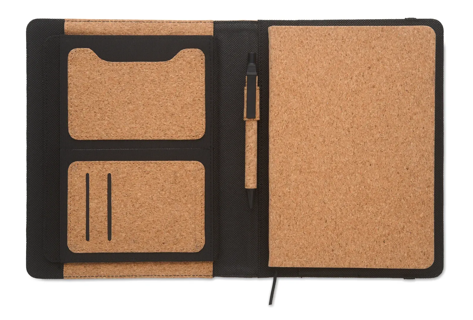 Origin A5 Cork Portfolio – Refillable 192-Page Notebook, Pen & Card Holders — Beige