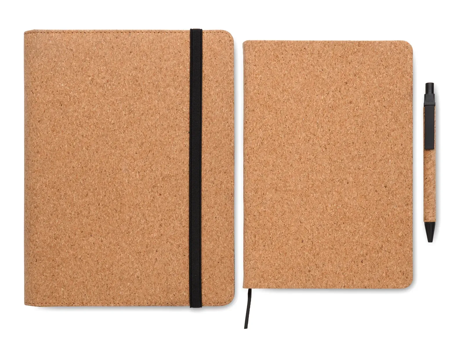 Origin A5 Cork Portfolio – Refillable 192-Page Notebook, Pen & Card Holders — Beige