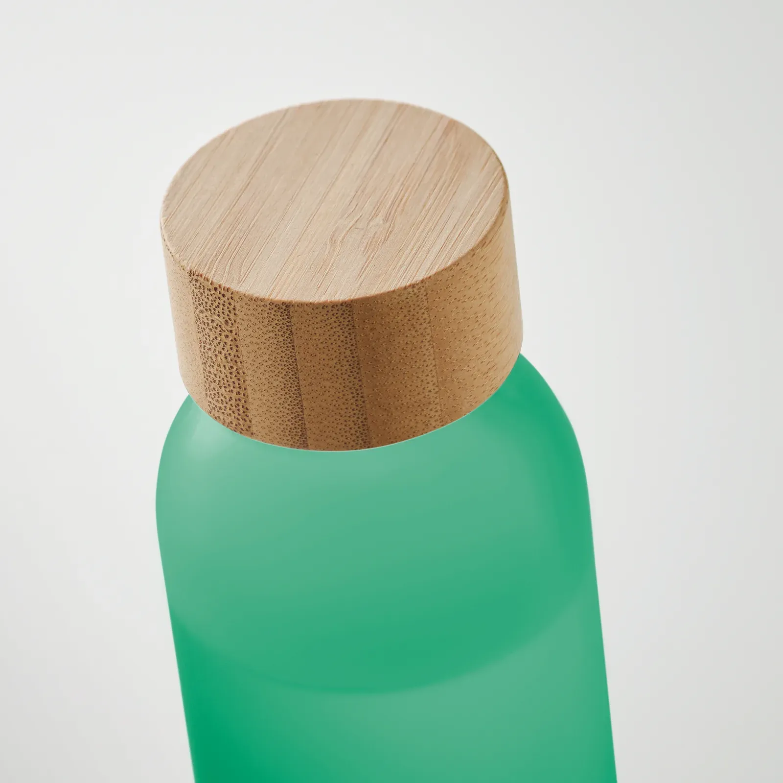 Abe – Glass Bottle with Frosted Finish and Bamboo Lid