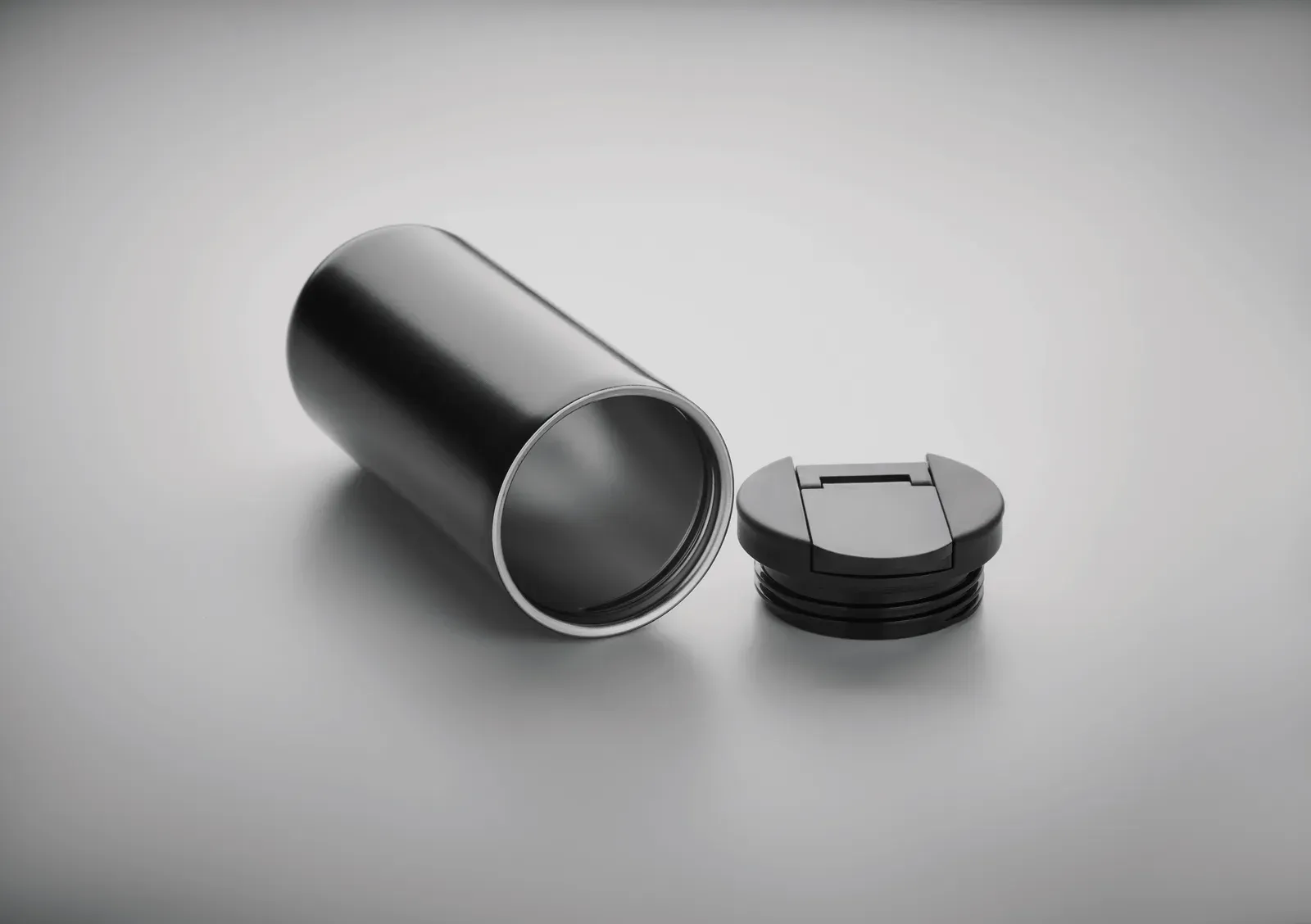 Redu – Double Wall Stainless Steel Insulating Vacuum Bottle with Lid — Black