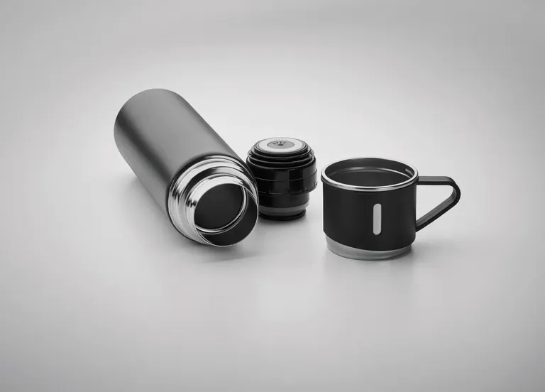Sharm – Set of Double Wall Stainless Steel Vacuum Insulated Flask with Leak-Free Cup Lid and 2 Additional Cups