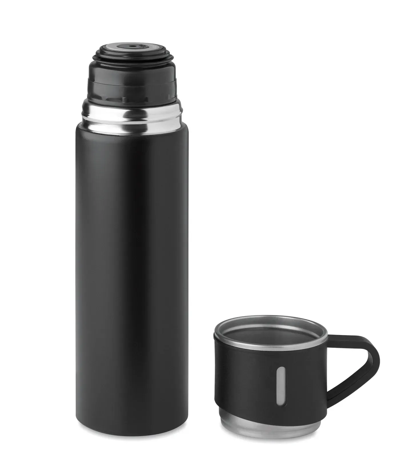 Tonia – Double Wall Stainless Steel Vacuum Insulated Flask with Leak-Free Cup Lid — Black