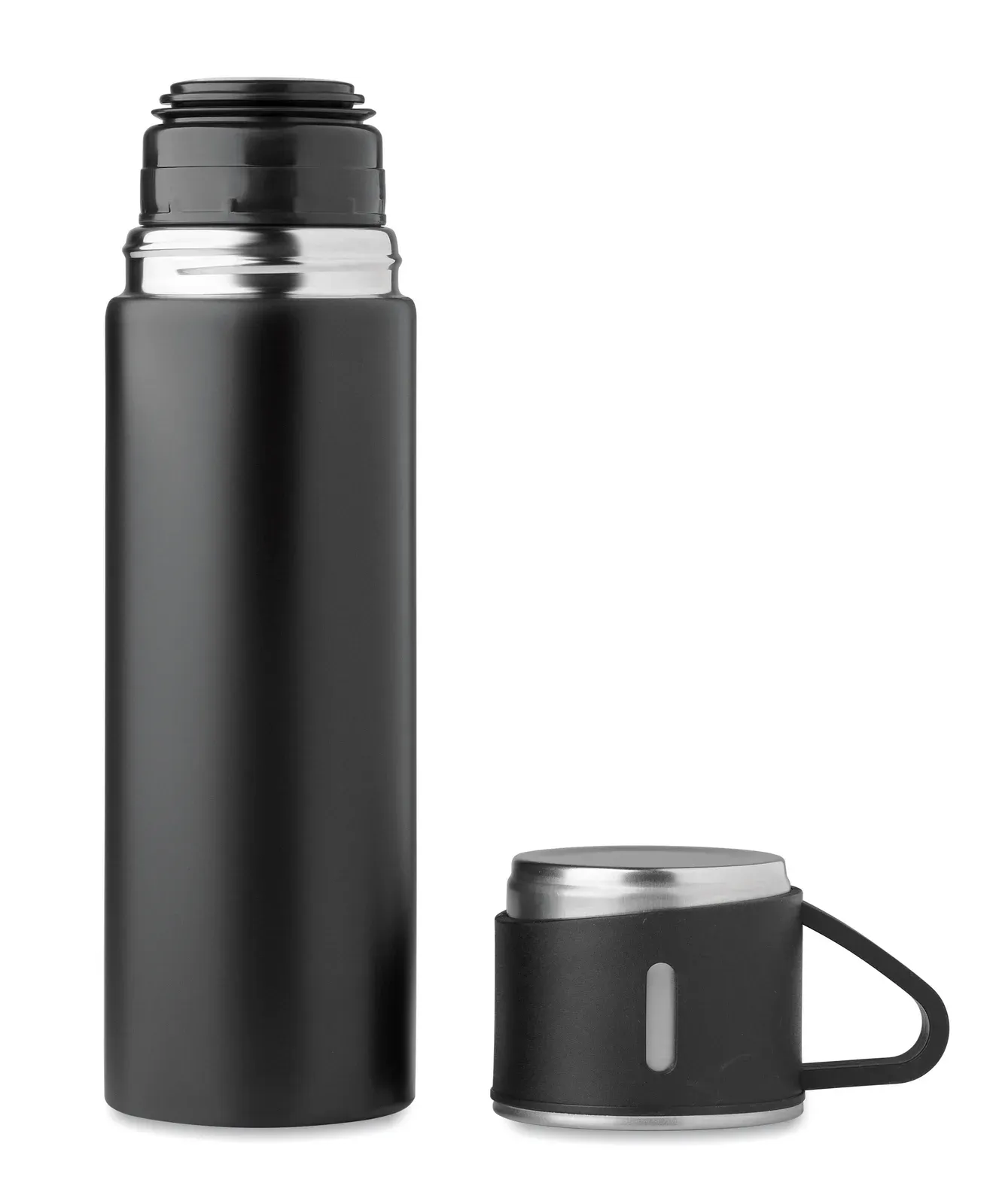 Tonia – Double Wall Stainless Steel Vacuum Insulated Flask with Leak-Free Cup Lid — Black