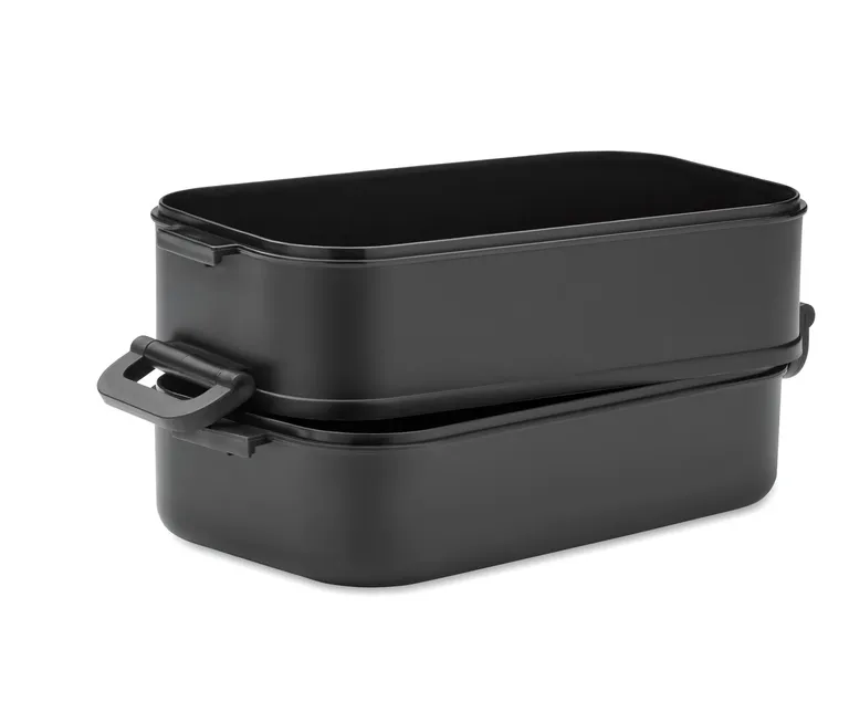 Idolunch – PP Two-Tier Lunch Box with Removable Divider with Side Buckles and Airtight Lid; (2x)