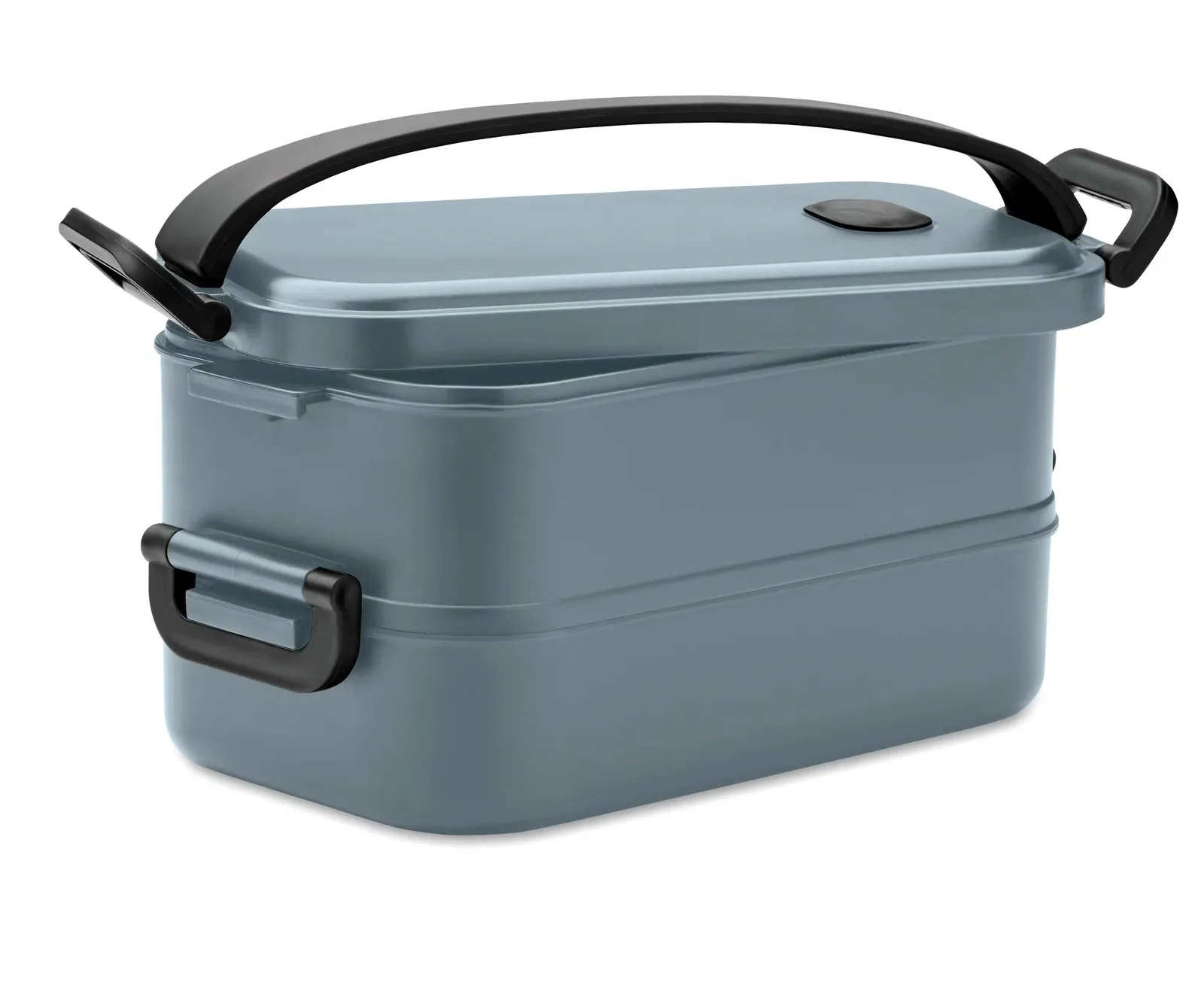 Idolunch – PP Two-Tier Lunch Box with Removable Divider with Side Buckles and Airtight Lid; (2x) — Petrol