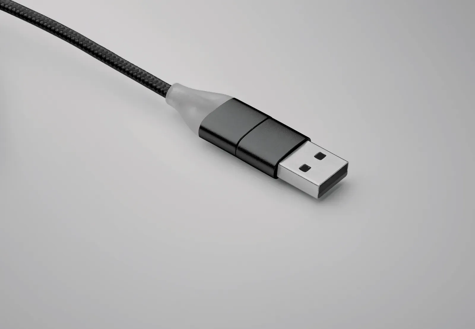Blue Key Ring Charging Cable – Type-C & Micro-B — Black