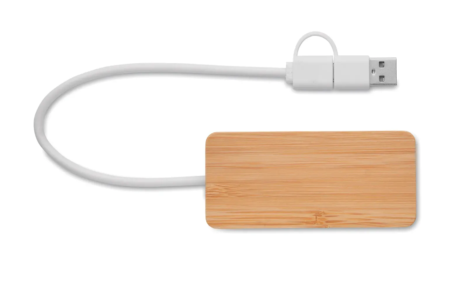 Hubbam 3-Port USB-C/A Hub – Bamboo Case — Wood