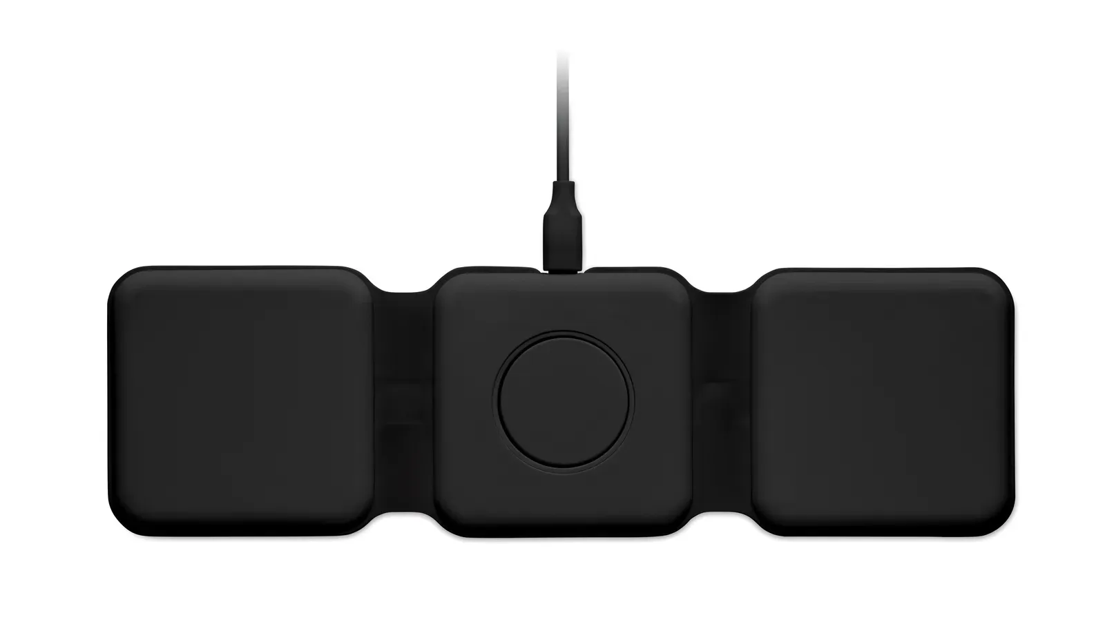 Orio 3-in-1 Foldable Charging Station – Triple 15W Wireless Spots — Black