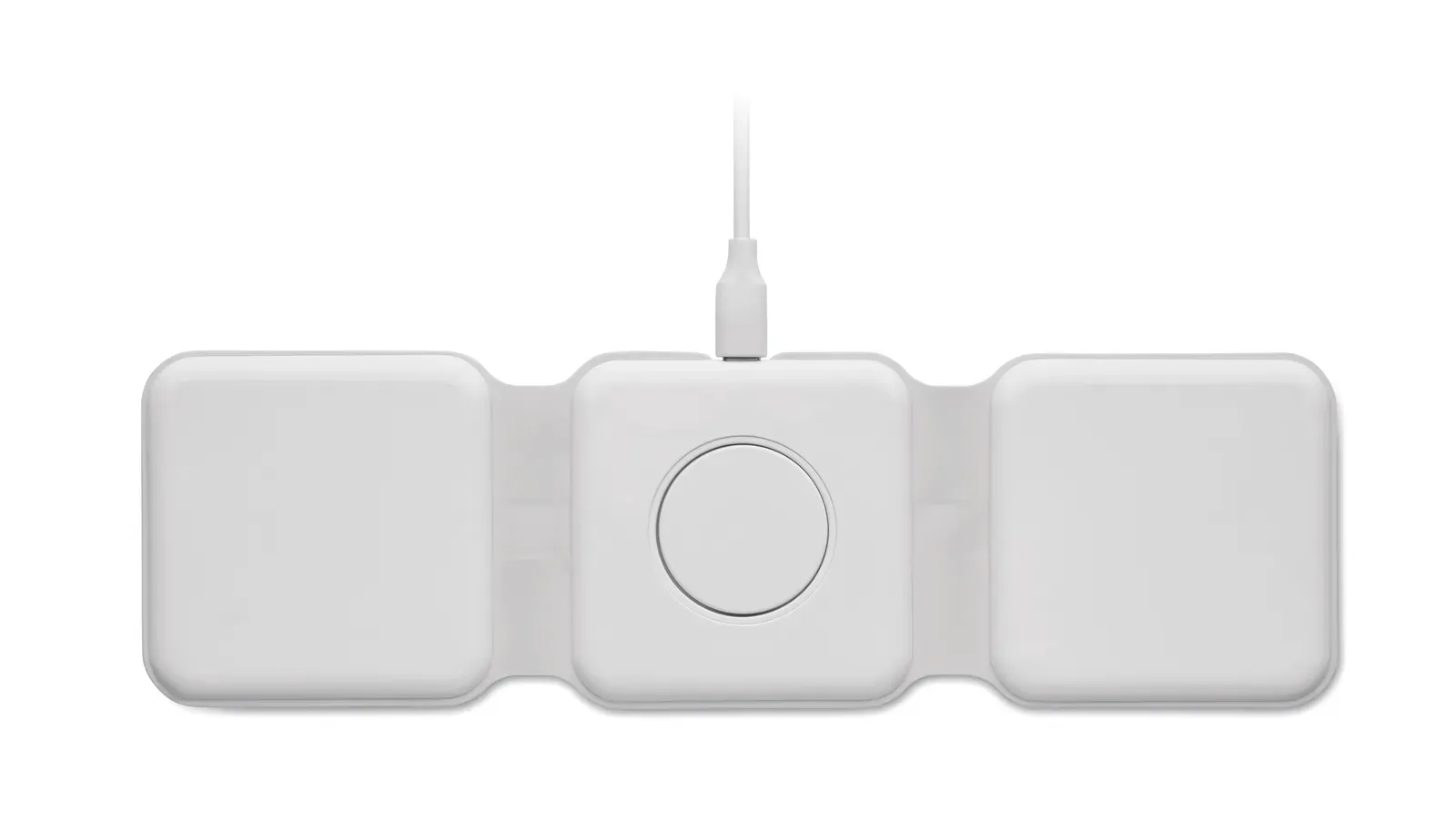 Orio 3-in-1 Foldable Charging Station – Triple 15W Wireless Spots — White