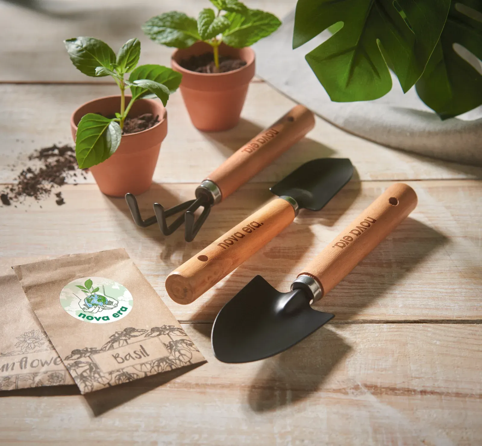 Grass Set of 3 Garden Tools in RPET Pouch — Black