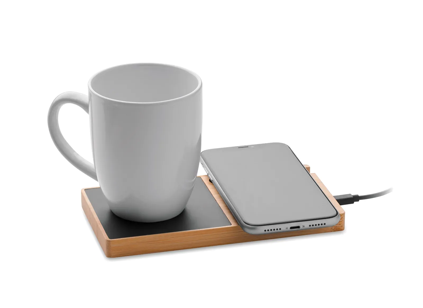 Sibit Bamboo Wireless Charger – Mug Warmer & Phone Stand — Wood