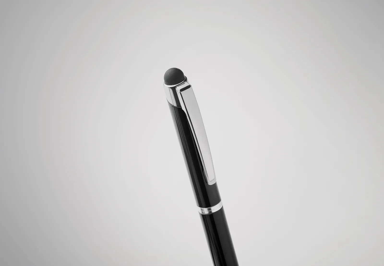 Florina Recycled Aluminium Twist Pen with Stylus — Black