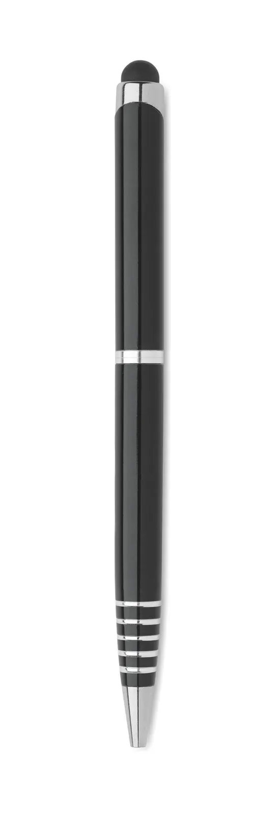 Florina Recycled Aluminium Twist Pen with Stylus — Black