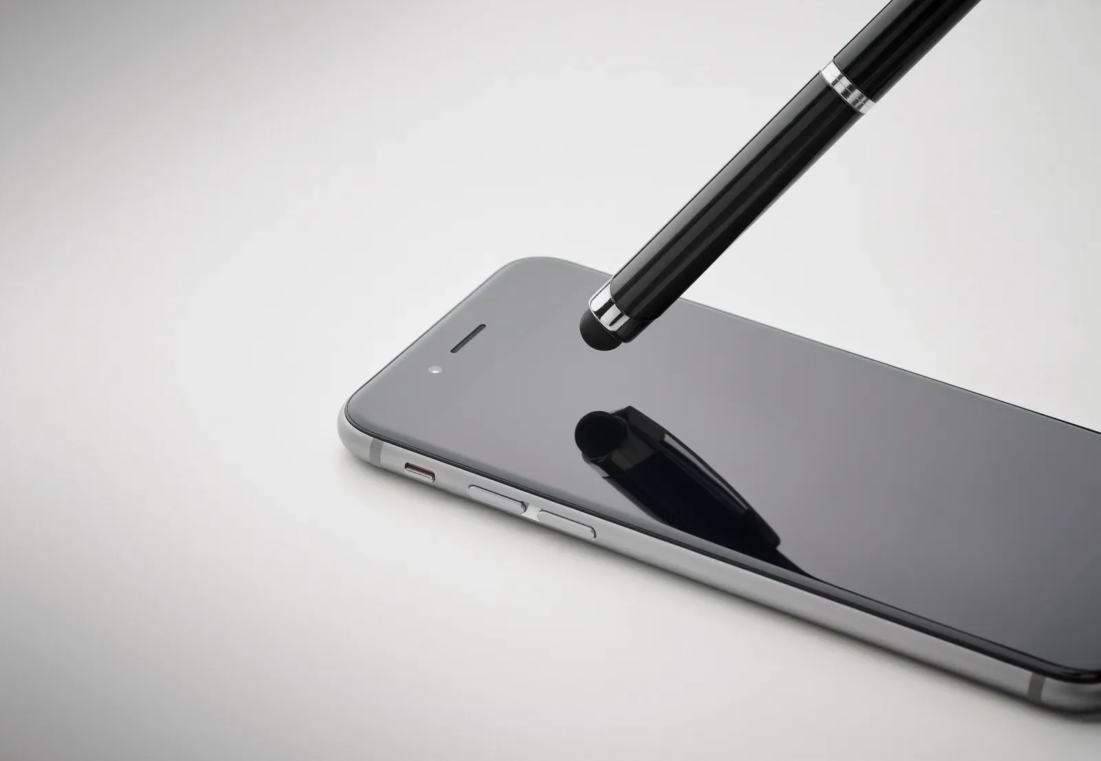 Florina Recycled Aluminium Twist Pen with Stylus — Black