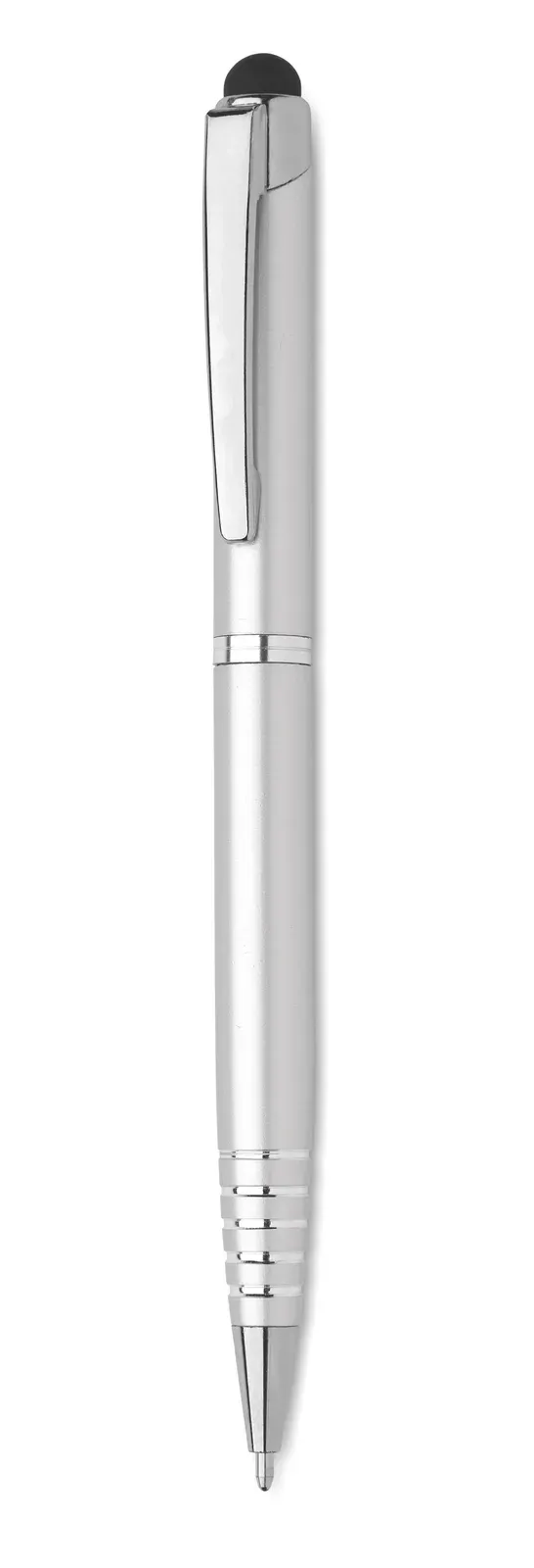 Florina Recycled Aluminium Twist Pen with Stylus — Silver