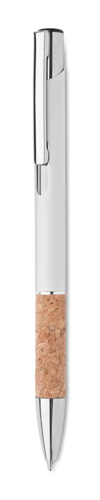 Veria Aluminium Pen with Cork Grip — White