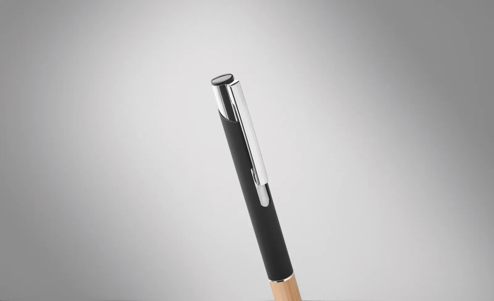Sparta Aluminium Pen with Bamboo Grip — Black