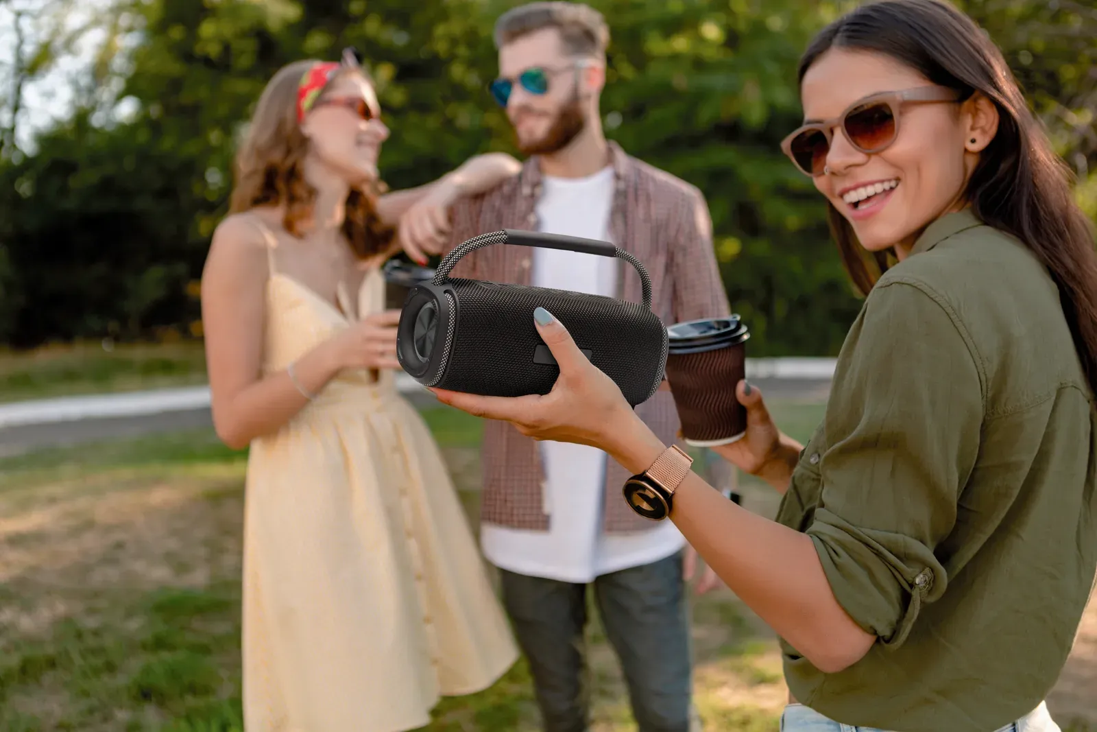 Notamusic 2x10W Wireless Speaker – Dual LED Light, 2400mAh Battery — Black