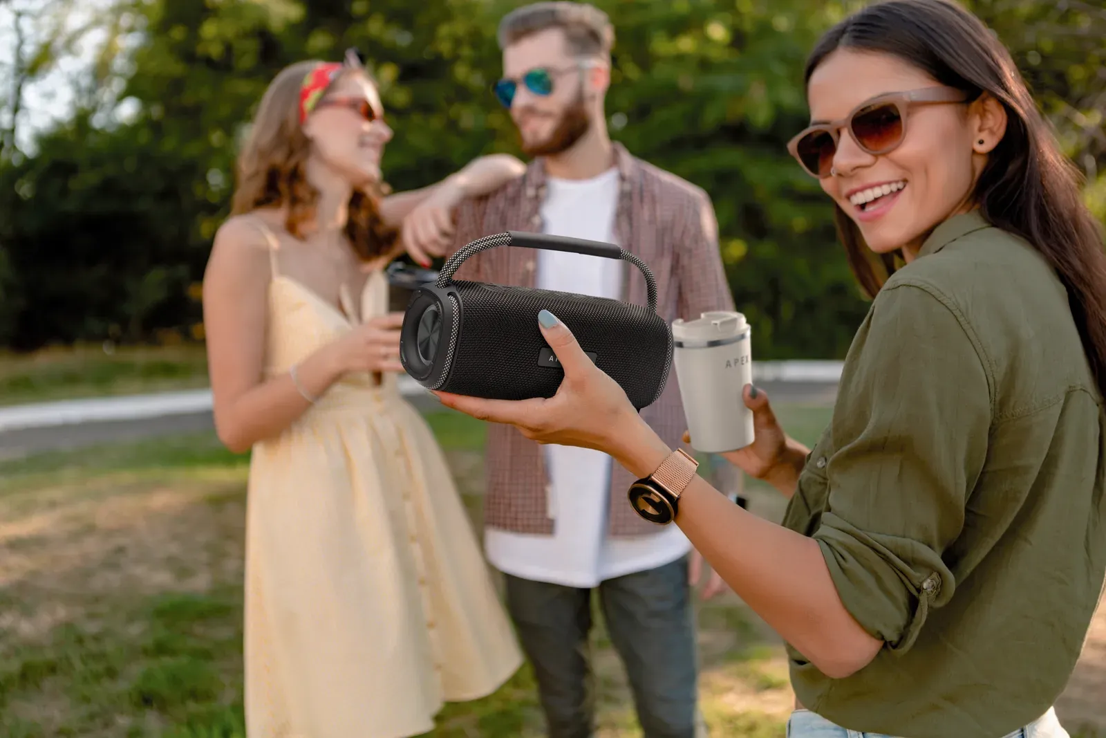 Notamusic 2x10W Wireless Speaker – Dual LED Light, 2400mAh Battery — Black