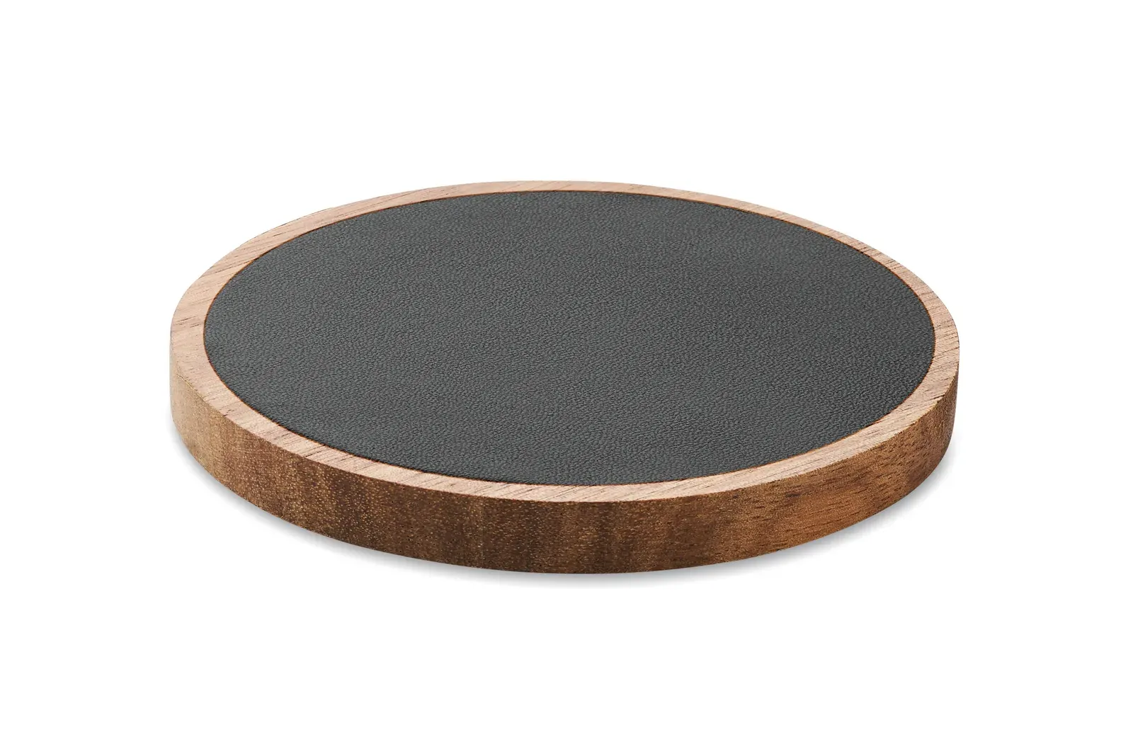 Acawai 15W Wireless Charger – Acacia Wood with Recycled PU Detail — Black