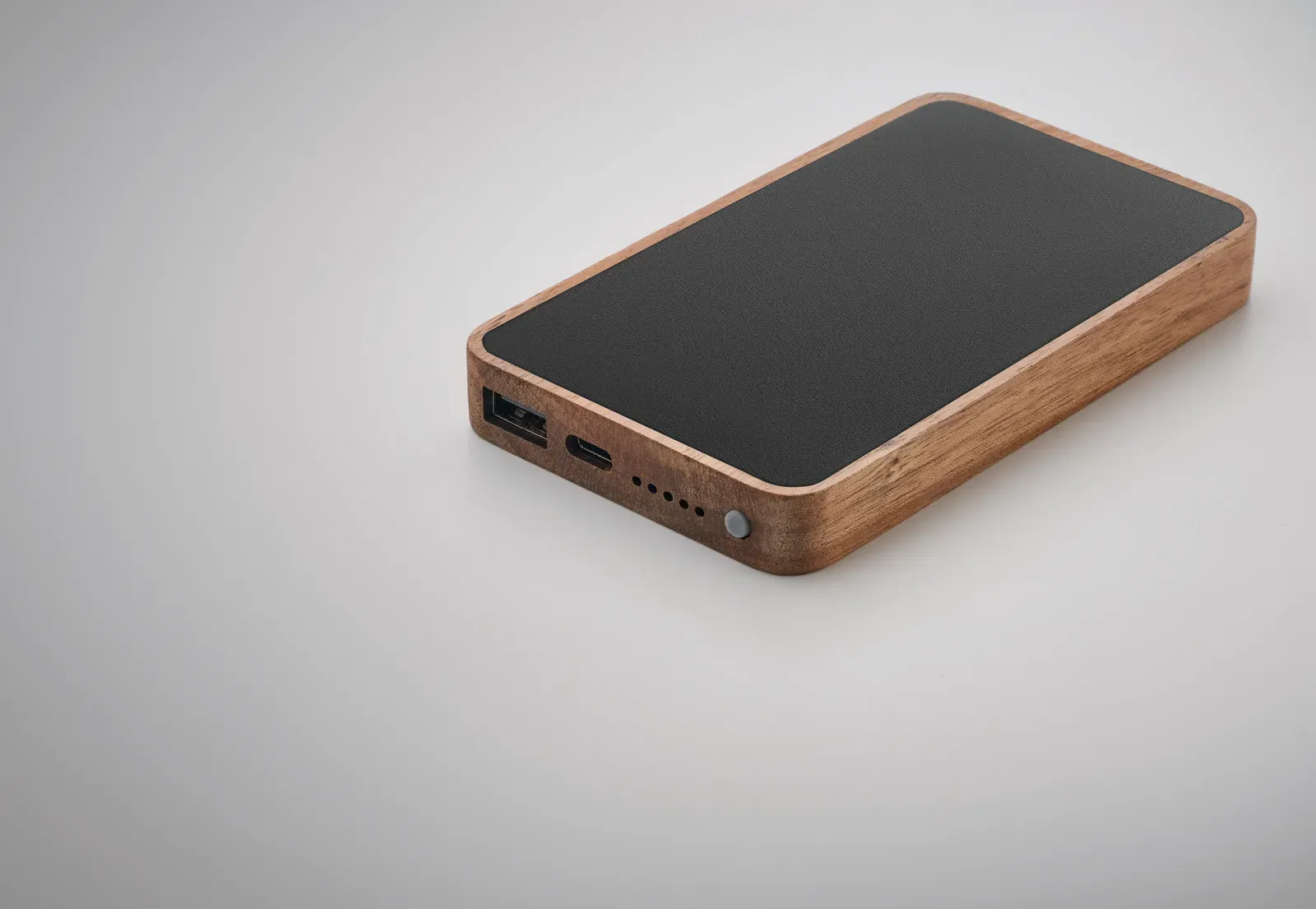 Acapow 15W Wireless Charging Power Bank 4000mAh – Acacia Wood Casing — Black