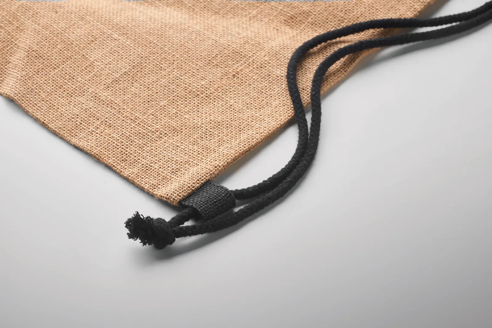 Cotton Drawstring Bag Fukuro with 100 Gr/M² 37X41 cm MO2190 Drawstring Bag — Black