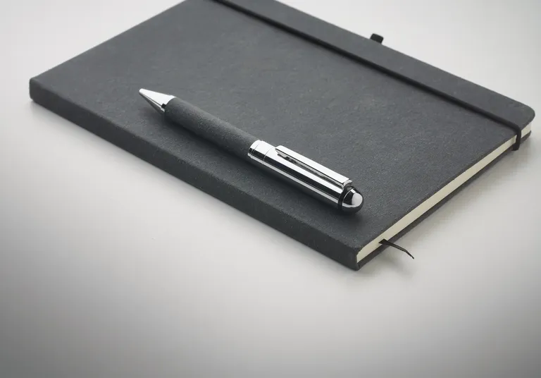Eleganote A5 Recycled Leather Notebook & Pen Gift Set – FSC-Certified, Presented in Craft Box
